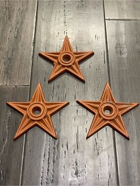 Set of 3 Cast Iron Texas Lone Star Wall Decor Rustic Western Farmhouse